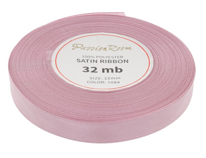 Wstążka satynowa 12mm 32mb przydymiony róż