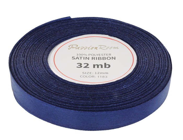 Wstążka satynowa 12mm 32mb szafirowa