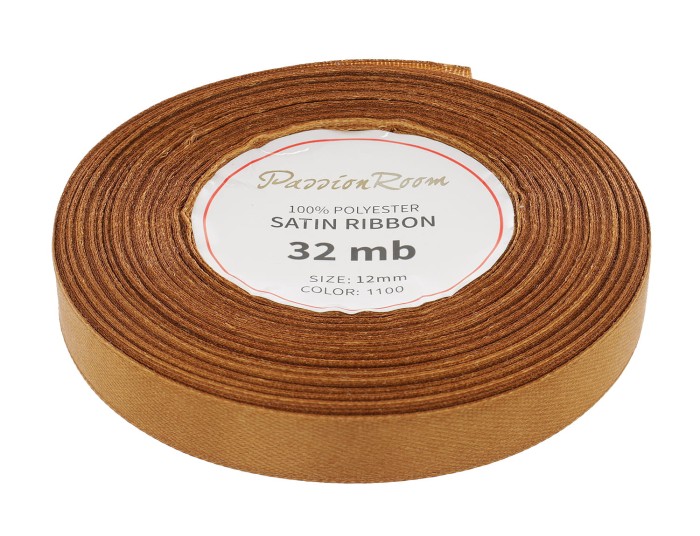 Wstążka satynowa 12mm 32mb cynamonowa