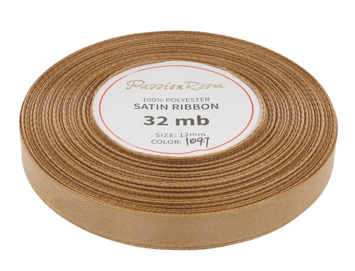 Wstążka satynowa 12mm 32mb orzechowa