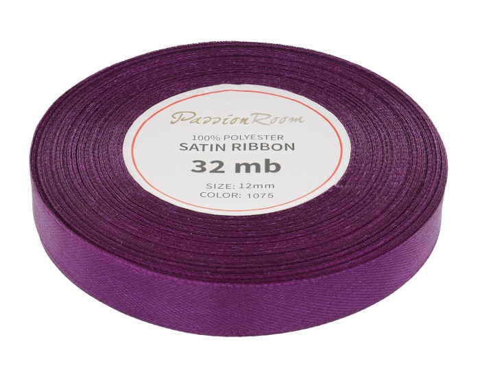 Wstążka satynowa 12mm 32mb bakałażanowa