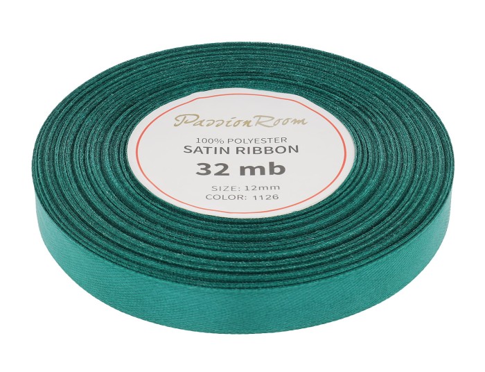 Wstążka satynowa 12mm 32mb szmaragdowa