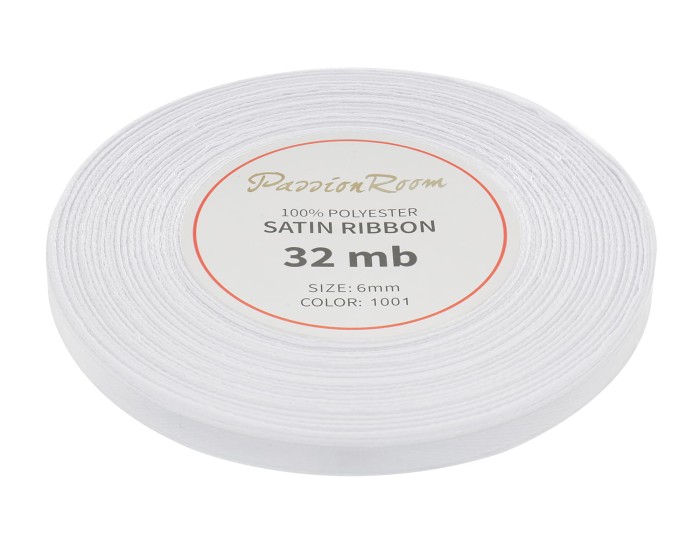 Wstążka satynowa 6mm 32mb biała