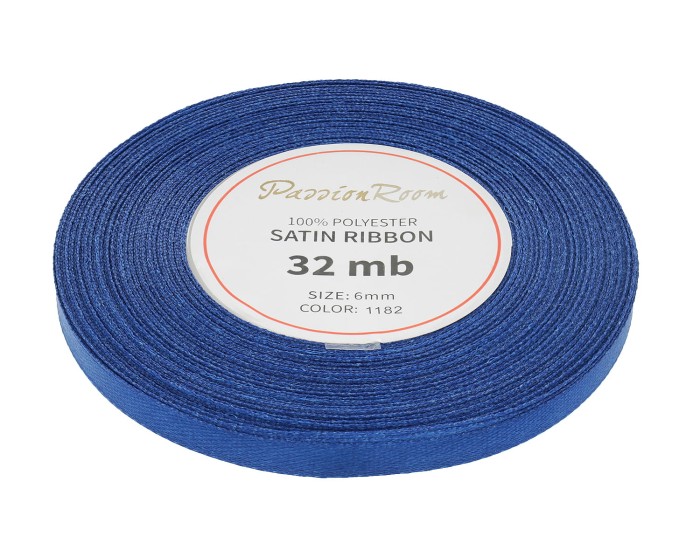 Wstążka satynowa 6mm 32mb granatowa