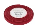 Wstążka satynowa 6mm 32mb burgundowa