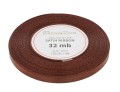 Wstążka satynowa 6mm 32mb brązowa