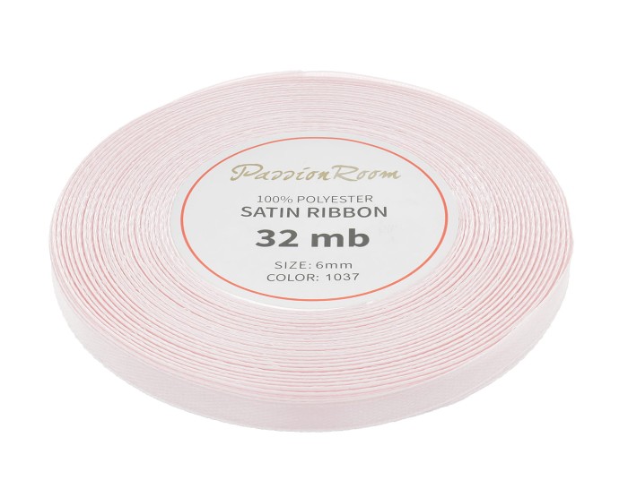 Wstążka satynowa 6mm 32mb bladoróżowa