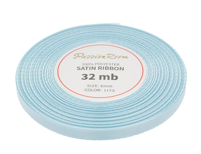 Wstążka satynowa 6mm 32mb ciemnobłękitna