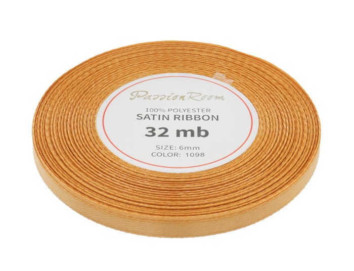 [86021] Wstążka satynowa 6mm 32mb miedziana