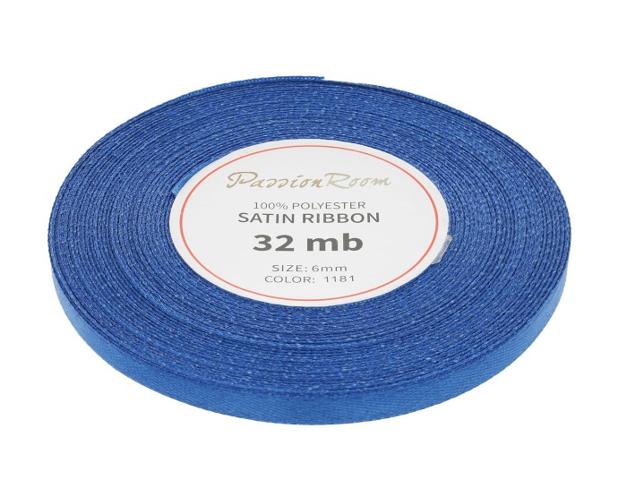 Wstążka satynowa 6mm 32mb ciemnoniebieska