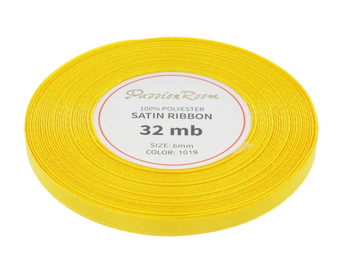 Wstążka satynowa 6mm 32mb żółta
