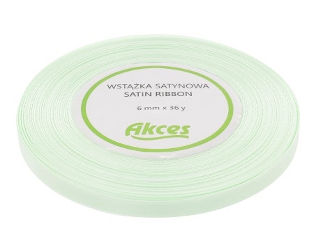 Wstążka satynowa 6mm 32mb ciemnopistacjowa