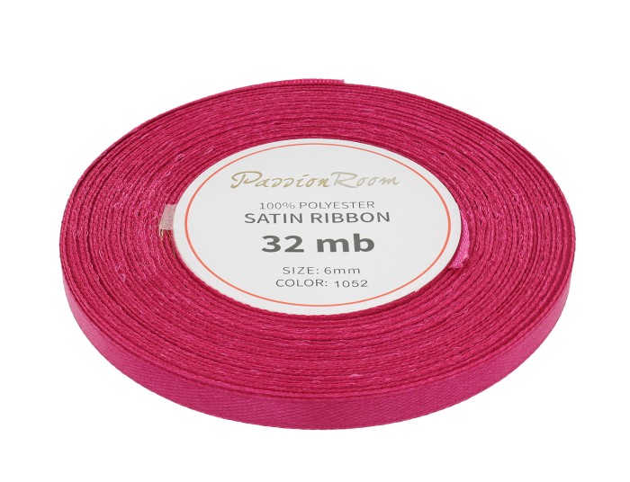 Wstążka satynowa 6mm 32mb fioletoworóżowa