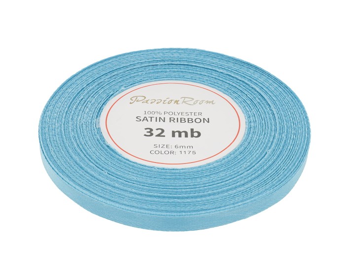 Wstążka satynowa 6mm 32mb jasnoturkusowa