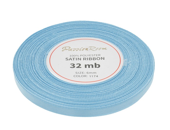 [86095] Wstążka satynowa 6mm 32mb lazurowa