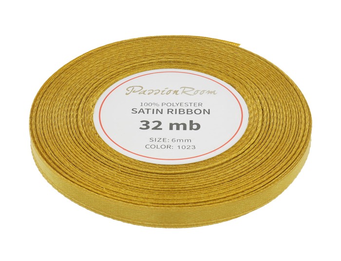 Wstążka satynowa 6mm 32mb złota