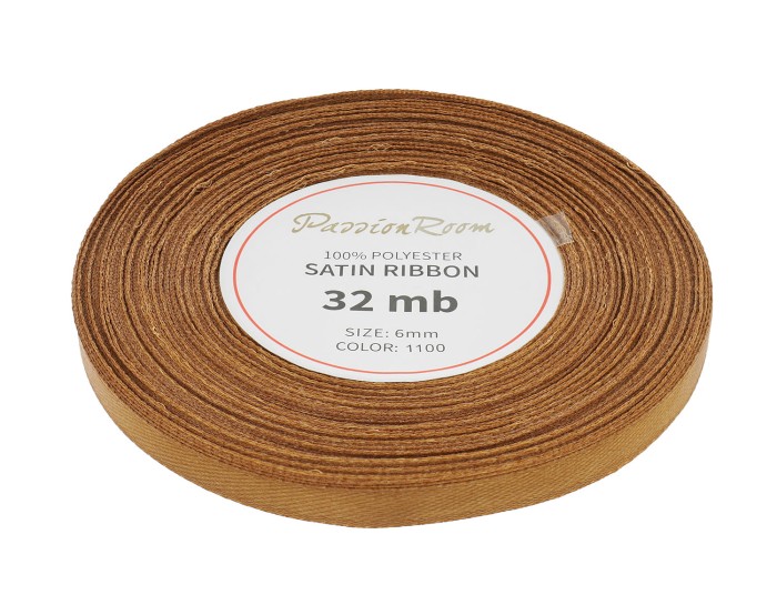 Wstążka satynowa 6mm 32mb cynamonowa