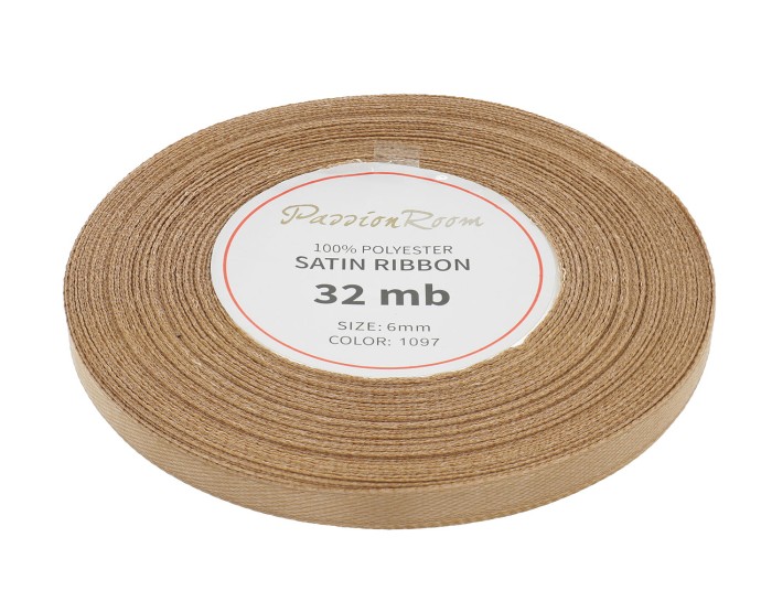 Wstążka satynowa 6mm 32mb orzechowa