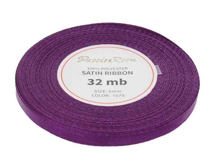 Wstążka satynowa 6mm 32mb bakałażanowa