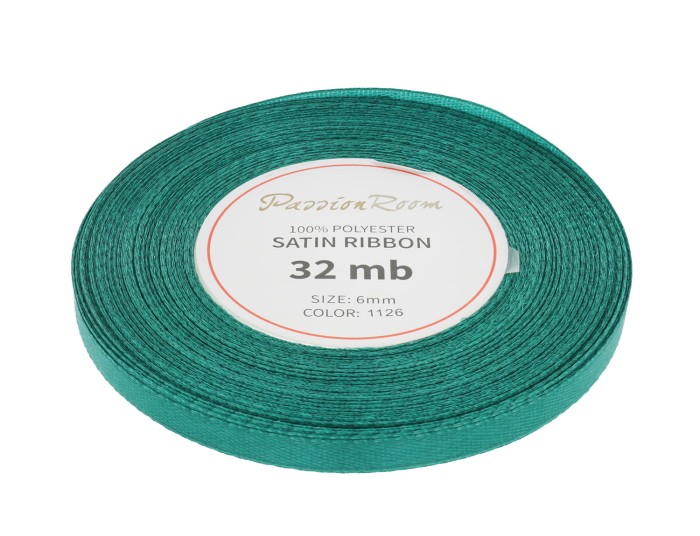 Wstążka satynowa 6mm 32mb szmaragdowa