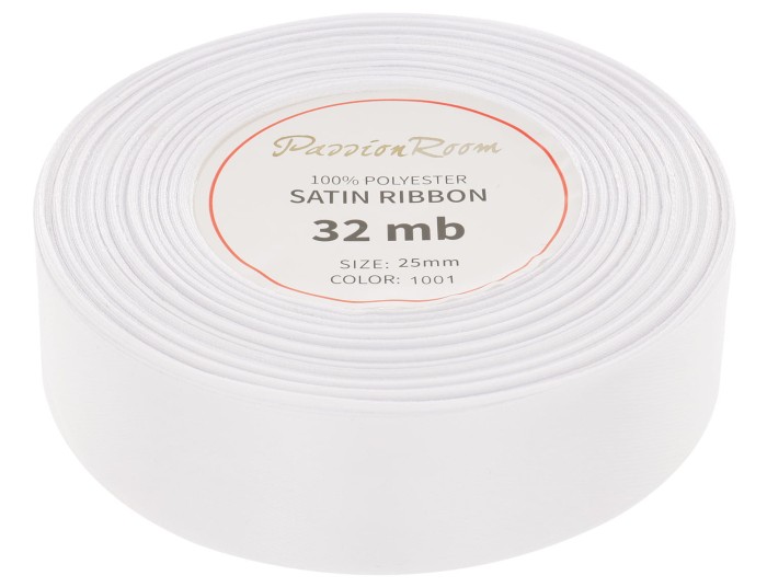 Wstążka satynowa 25mm 32mb biała