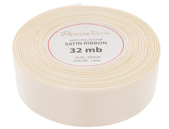 Wstążka satynowa 25mm 32mb ciemnokremowa