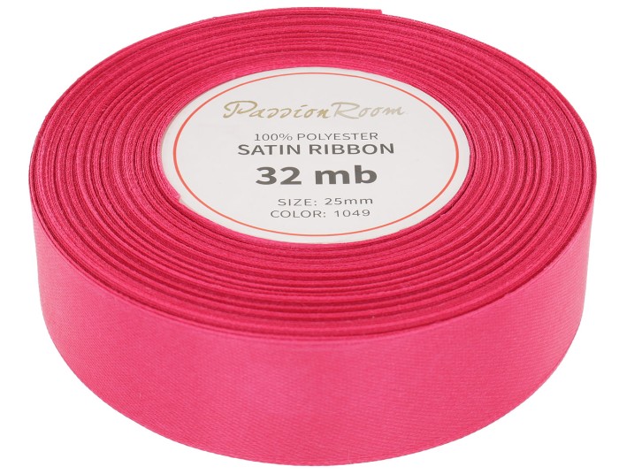 Wstążka satynowa 25mm 32mb fuksja