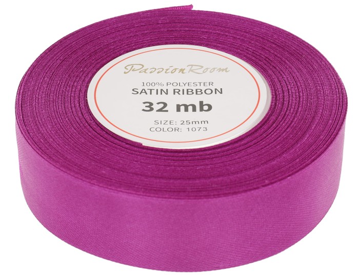 Wstążka satynowa 25mm 32mb biskupia