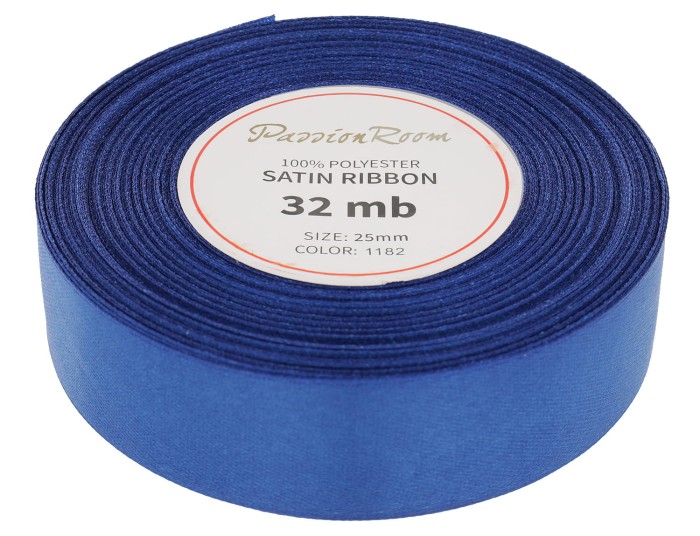 Wstążka satynowa 25mm 32mb granatowa