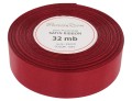 Wstążka satynowa 25mm 32mb burgundowa