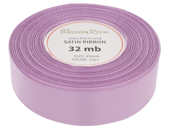 Wstążka satynowa 25mm 32mb lawendowa