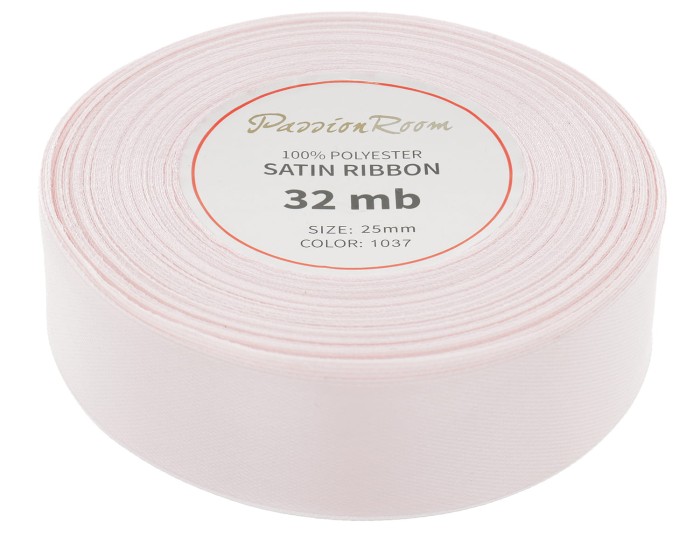 Wstążka satynowa 25mm 32mb bladoróżowa