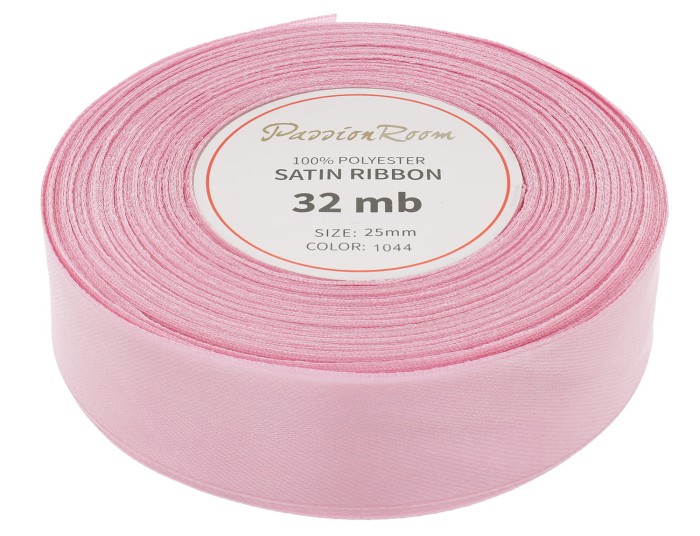 Wstążka satynowa 25mm 32mb różowa