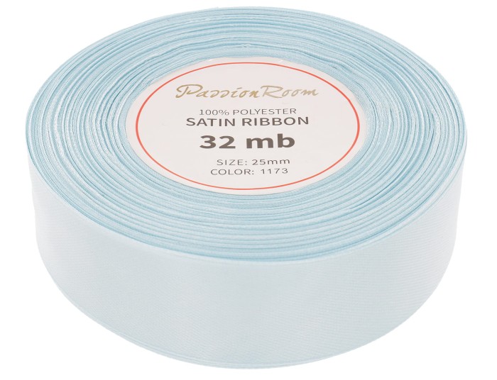Wstążka satynowa 25mm 32mb ciemnobłękitna
