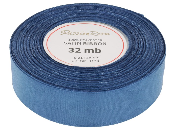 Wstążka satynowa 25mm 32mb dżinsowa