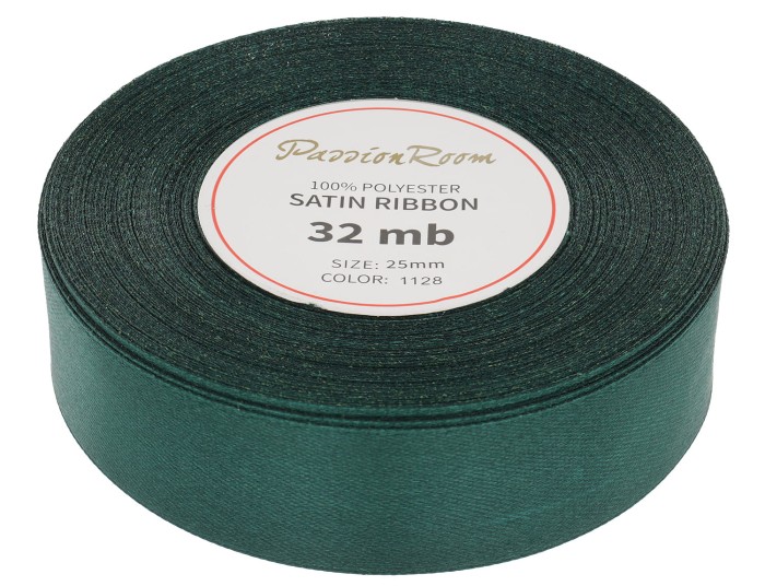 Wstążka satynowa 25mm zieleń butelkowa