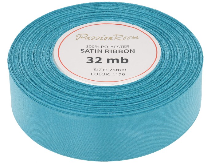 Wstążka satynowa 25mm 32mb turkusowa