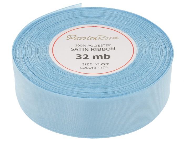 [825095] Wstążka satynowa 25mm 32mb lazurowa