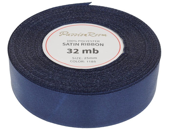 Wstążka satynowa 25mm 32mb ciemnogranatowa