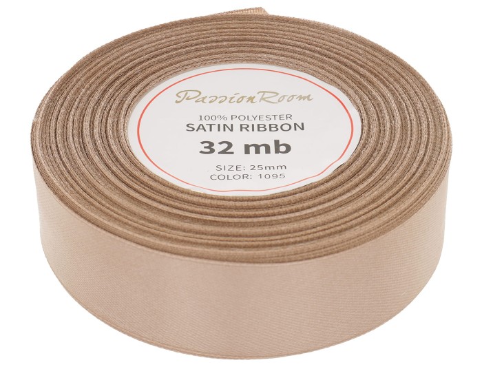 Wstążka satynowa 25mm 32mb cappuccino