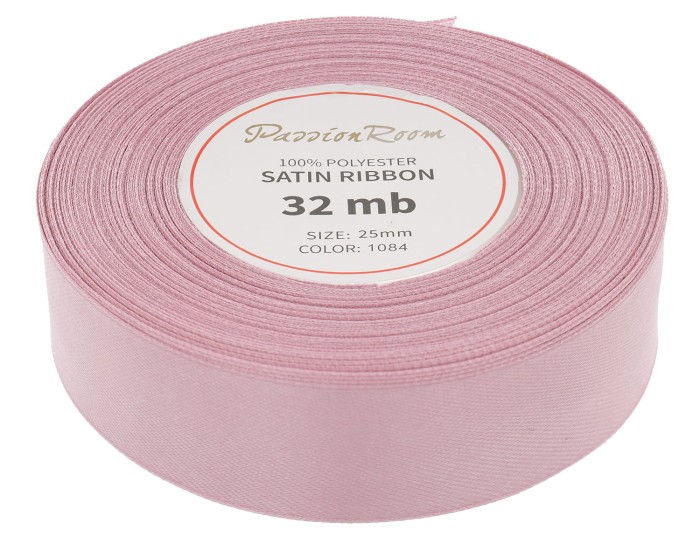 Wstążka satynowa 25mm 32mb przydymiony róż