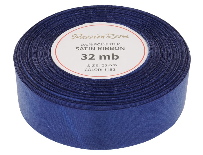 Wstążka satynowa 25mm 32mb szafirowa