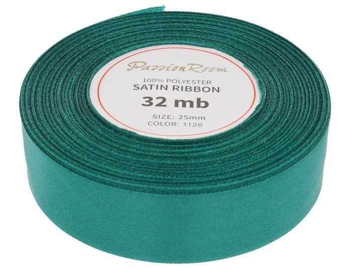 Wstążka satynowa 25mm 32mb szmaragdowa
