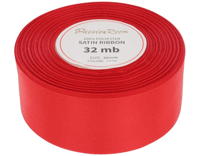 Wstążka satynowa 38mm 32mb czerwona