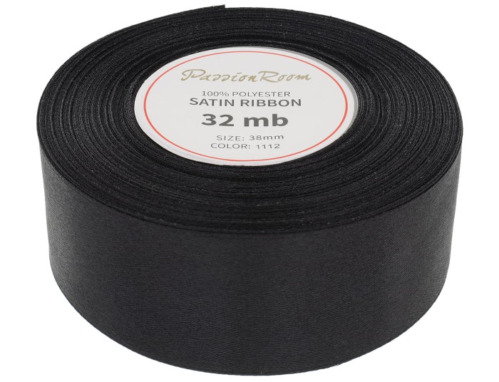 Wstążka satynowa 38mm 32mb czarna