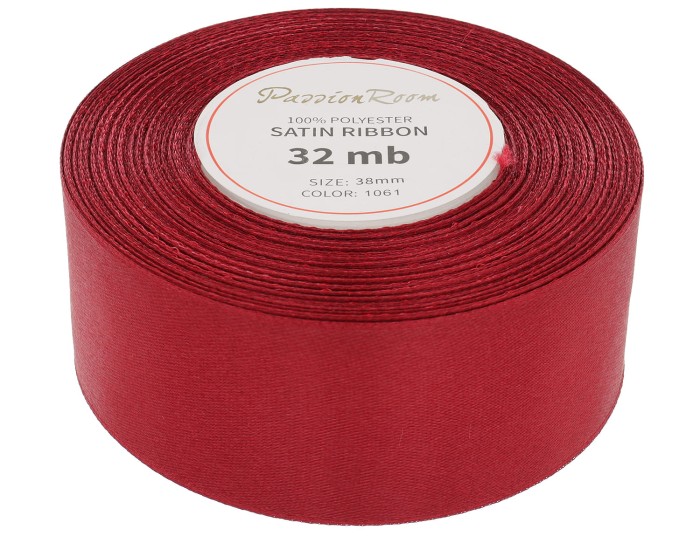 Wstążka satynowa 38mm 32mb burgundowa