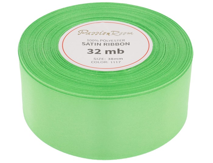 [838012] Wstążka satynowa 38mm 32mb jasnozielona
