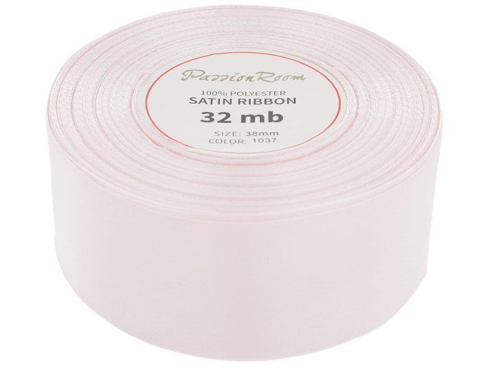 Wstążka satynowa 38mm 32mb bladoróżowa
