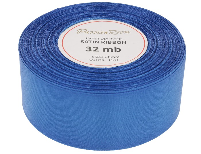Wstążka satynowa 38mm ciemnoniebieska