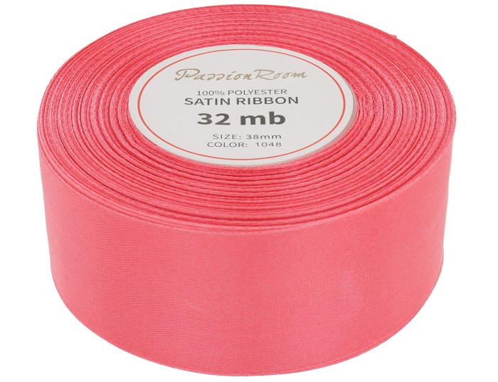 Wstążka satynowa 38mm 32mb koralowa
